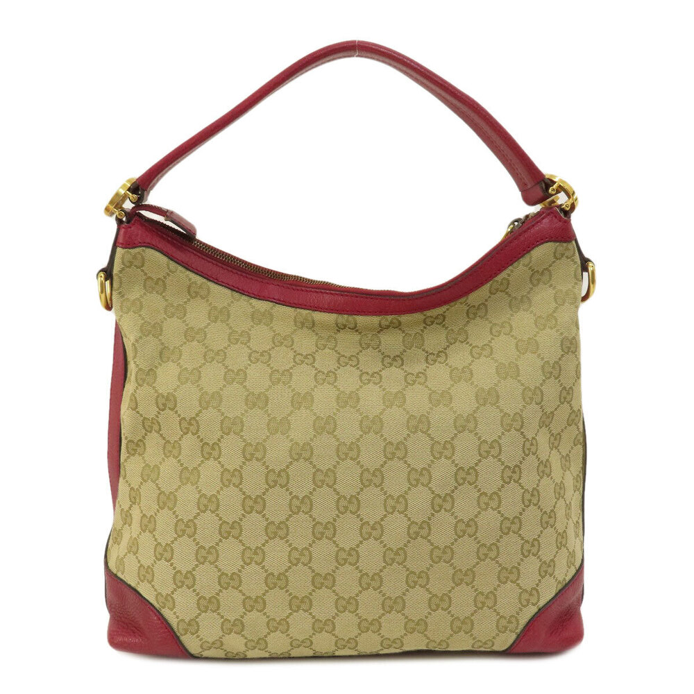 Gucci bag monogram beige leather hobo GG red raspberry canvas Miss